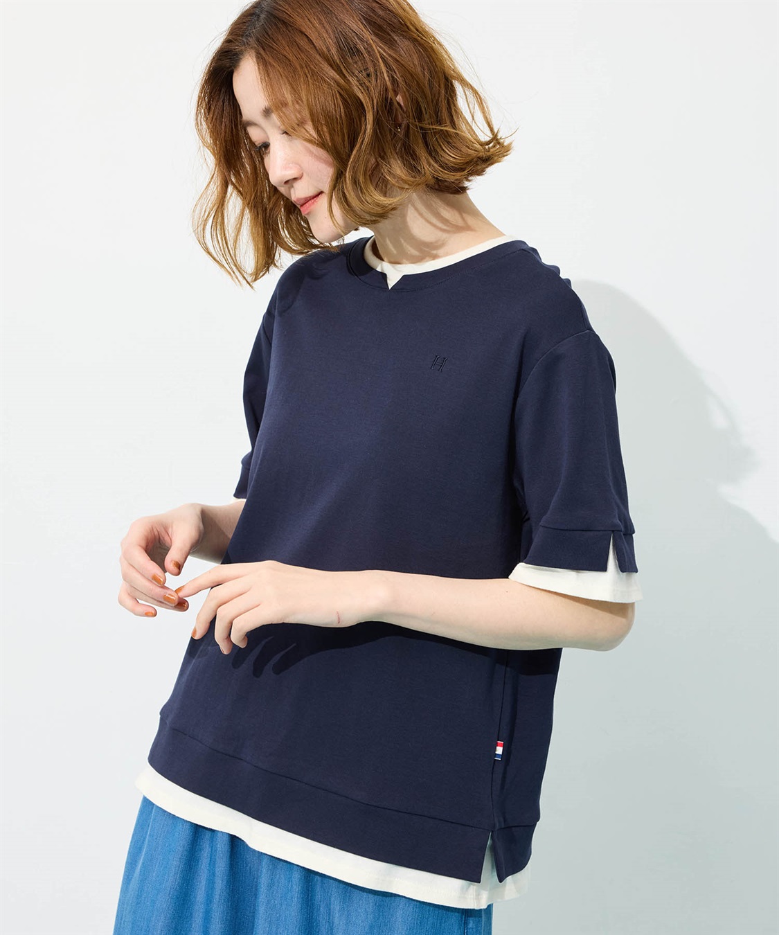 Petit Honfleur レイヤード風スリットプルオーバー【UV CUT】【接触冷感】_variation_2