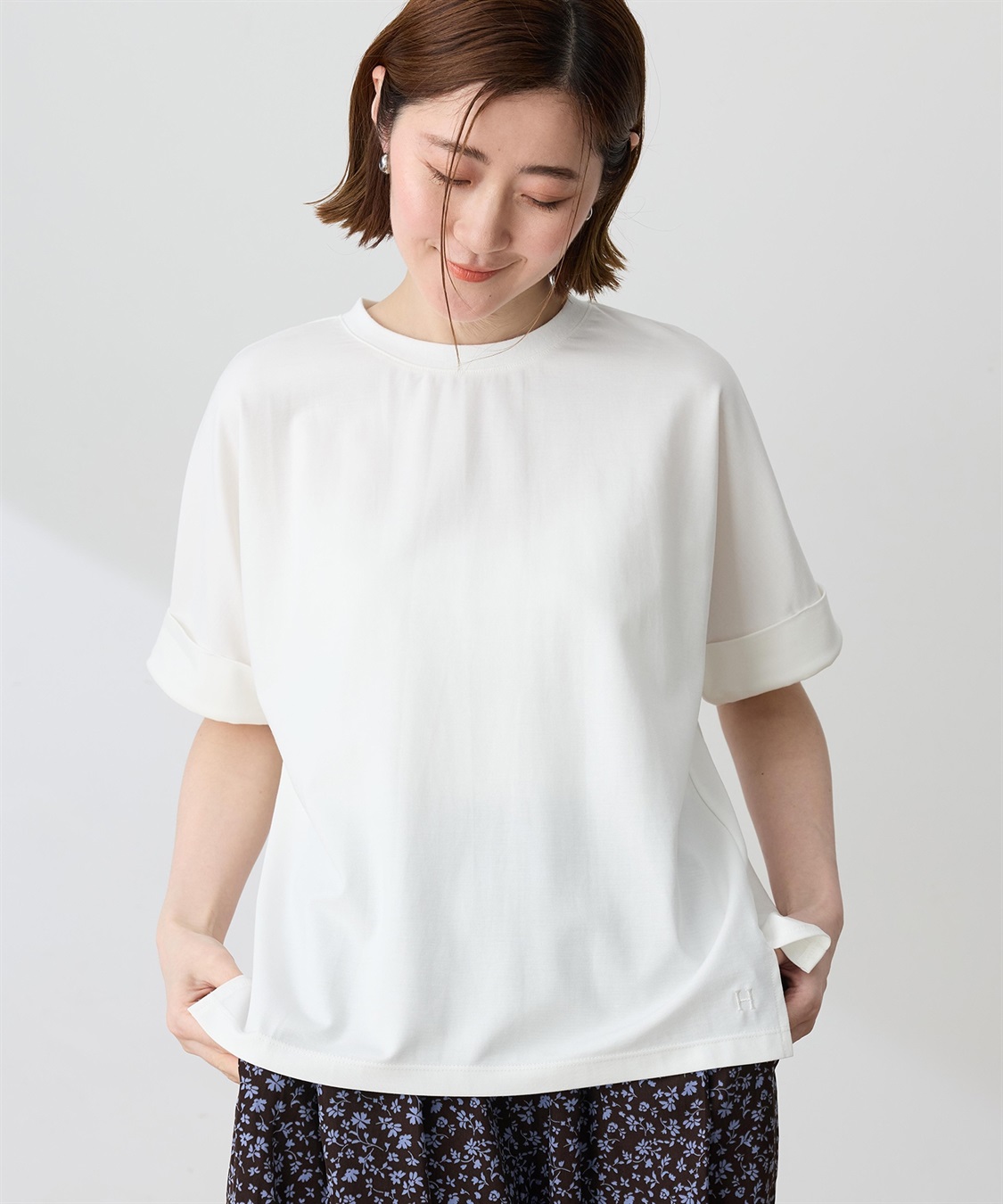 Petit Honfleur バックタックワイドTシャツ【接触冷感・UVカット・透けにくい】_main