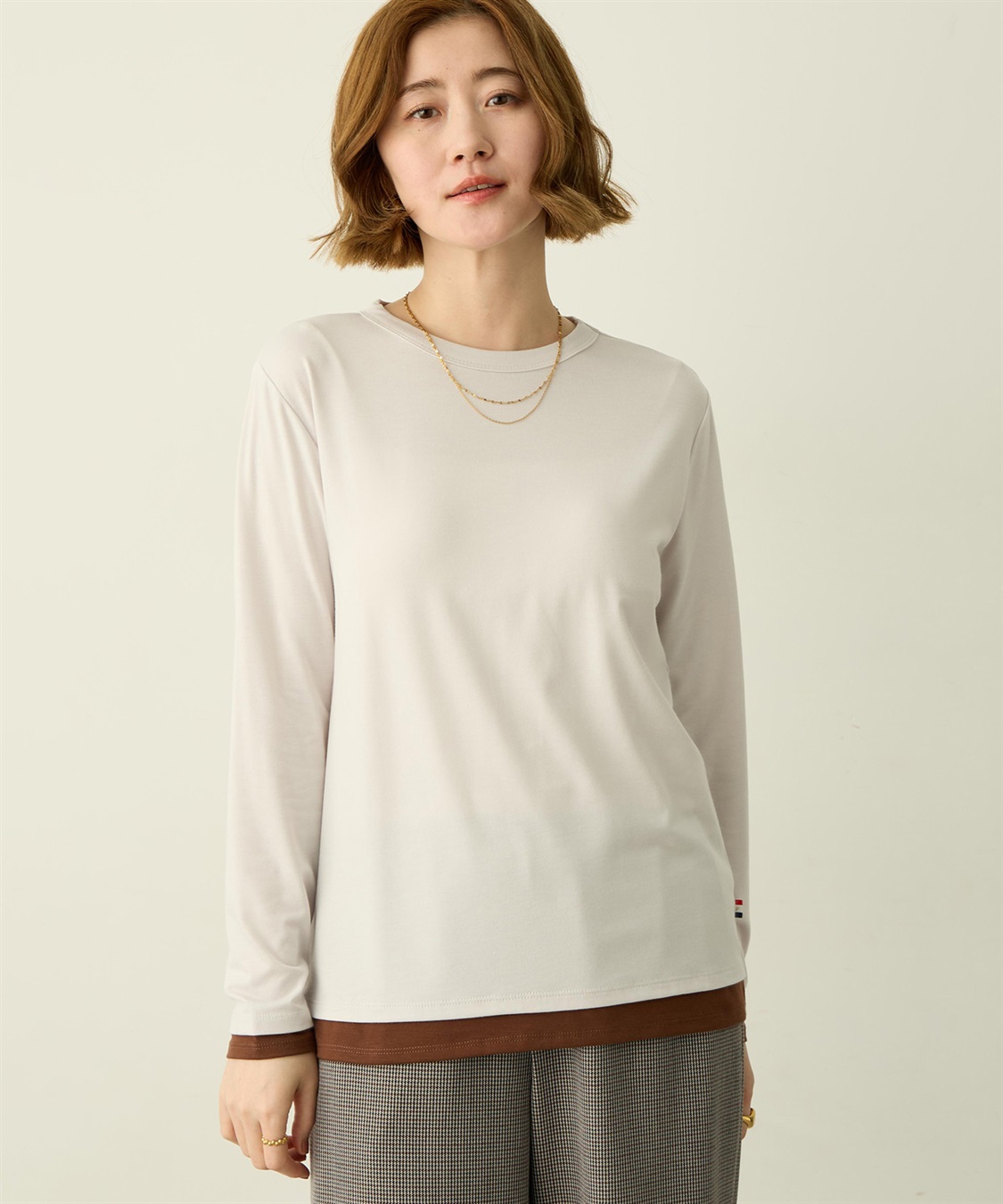 Petit Honfleur レイヤード風配色ロングスリーブTシャツ_variation_1