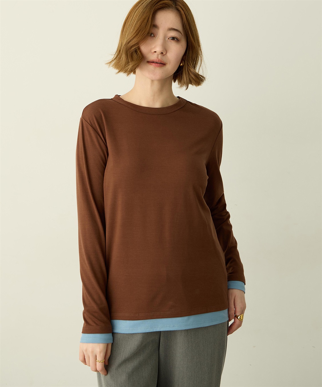 Petit Honfleur レイヤード風配色ロングスリーブTシャツ_variation_3