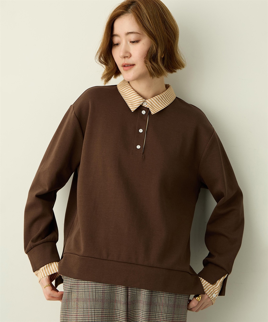 Petit Honfleur シャツレイヤード風カットプルオーバー_main