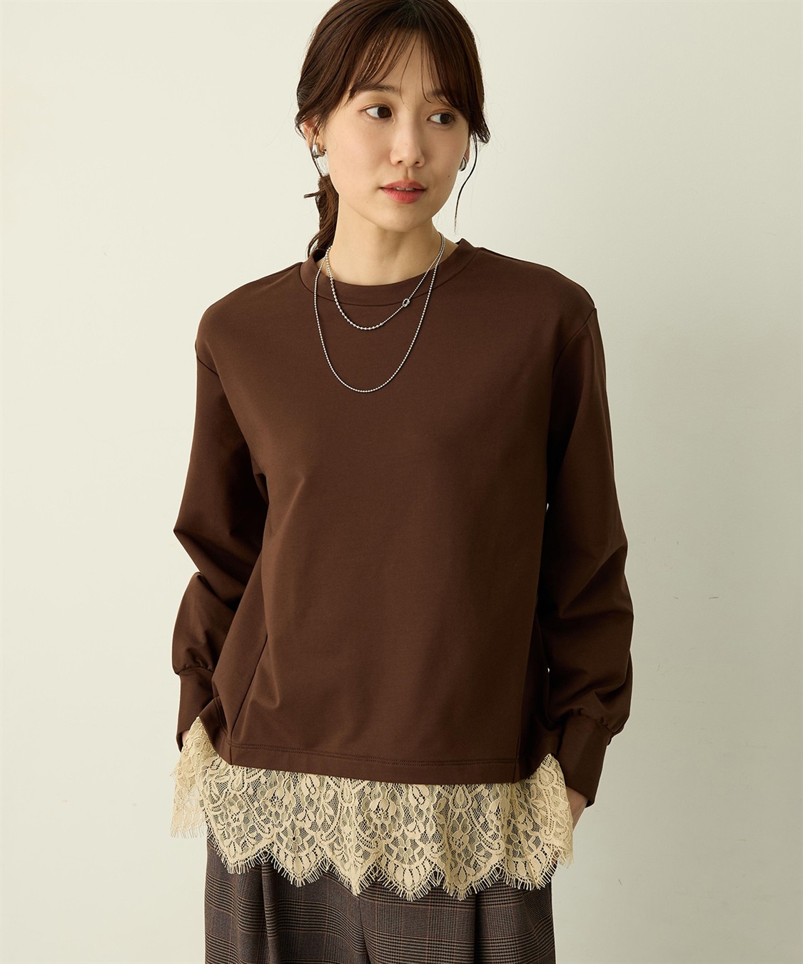 Petit Honfleur 裾レースレイヤード風カットプルオーバー_variation_1