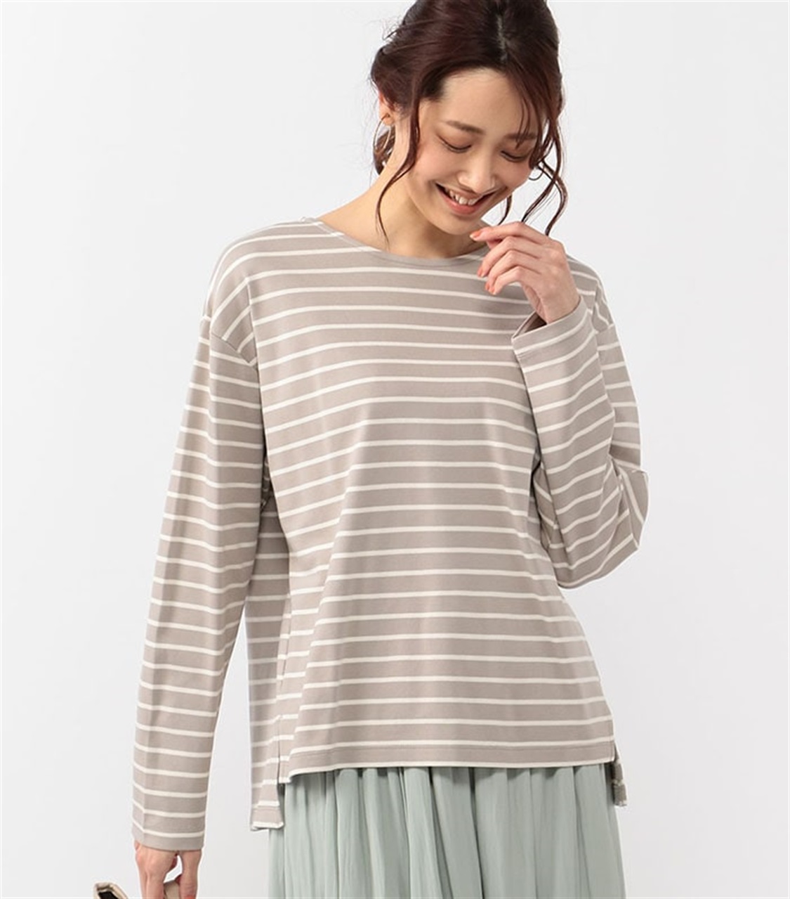 Petit Honfleur ハイゲージスムースボーダーTシャツ_variation_1