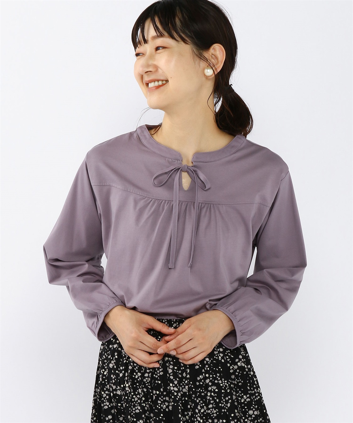 Petit Honfleur リボンパフスリーブプルオーバー_main