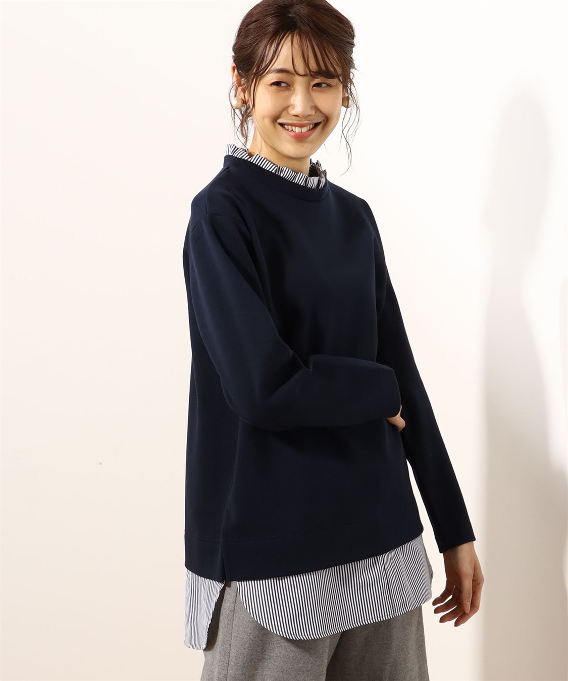 Petit Honfleur 1着完結　フリル衿重ね着風プルオーバー_variation_1