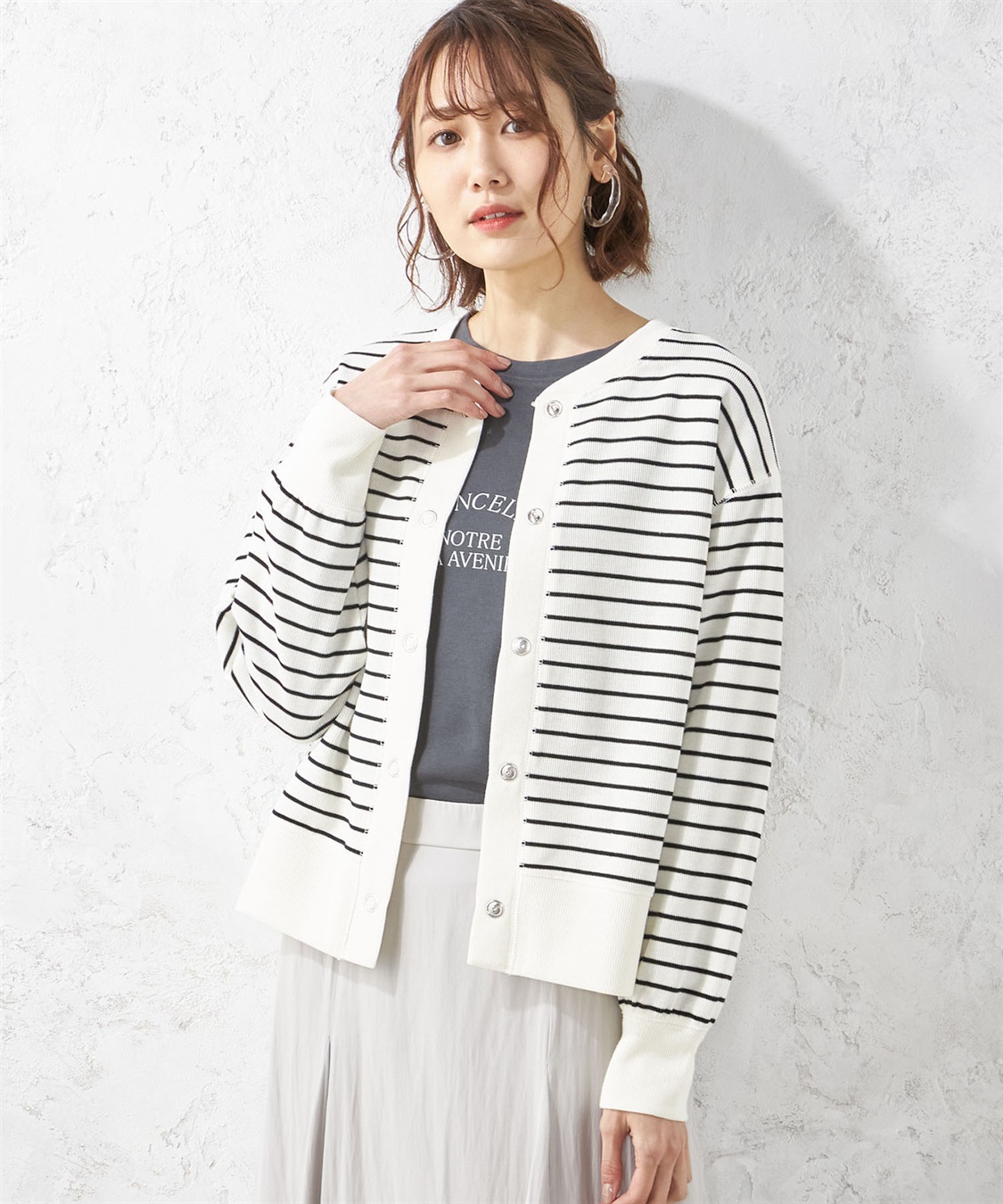 Petit Honfleur Wフェイススナップカーディガン_main