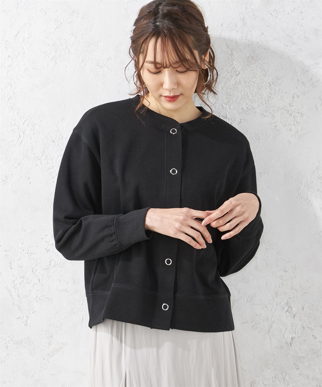 Petit Honfleur Wフェイススナップカーディガン_variation_2