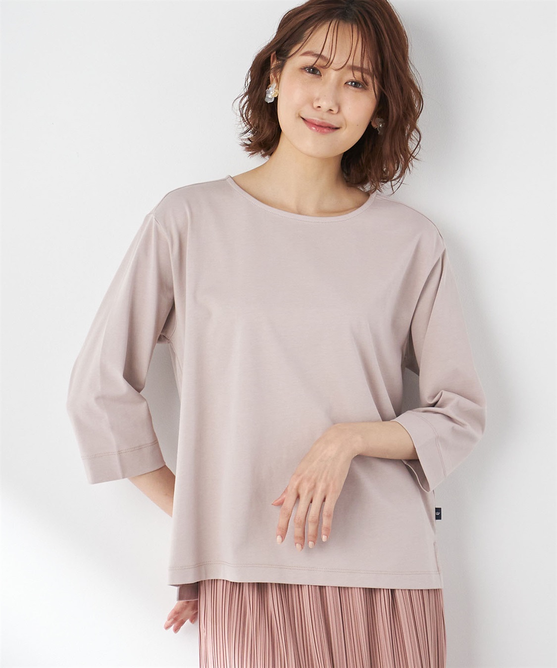 Petit Honfleur オーガニックコットンボートネックTシャツ_main