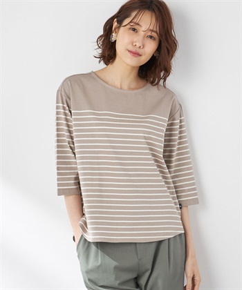 Petit Honfleur オーガニックコットンパネルボーダーTシャツ_variationthumb_2