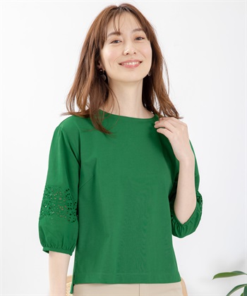 Petit Honfleur オーガニックコットン刺しゅうスリーブゆるシルエットプルオーバー_variationthumb_2