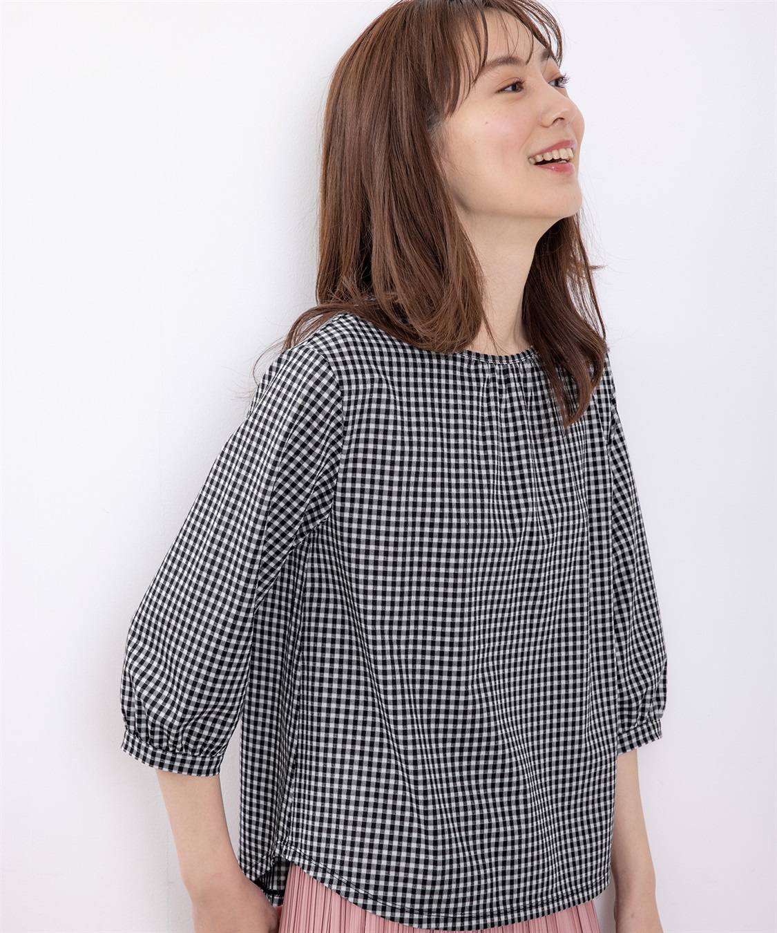 Petit Honfleur クーラータッチトリコットギンガムチェックプルオーバー_variation_1