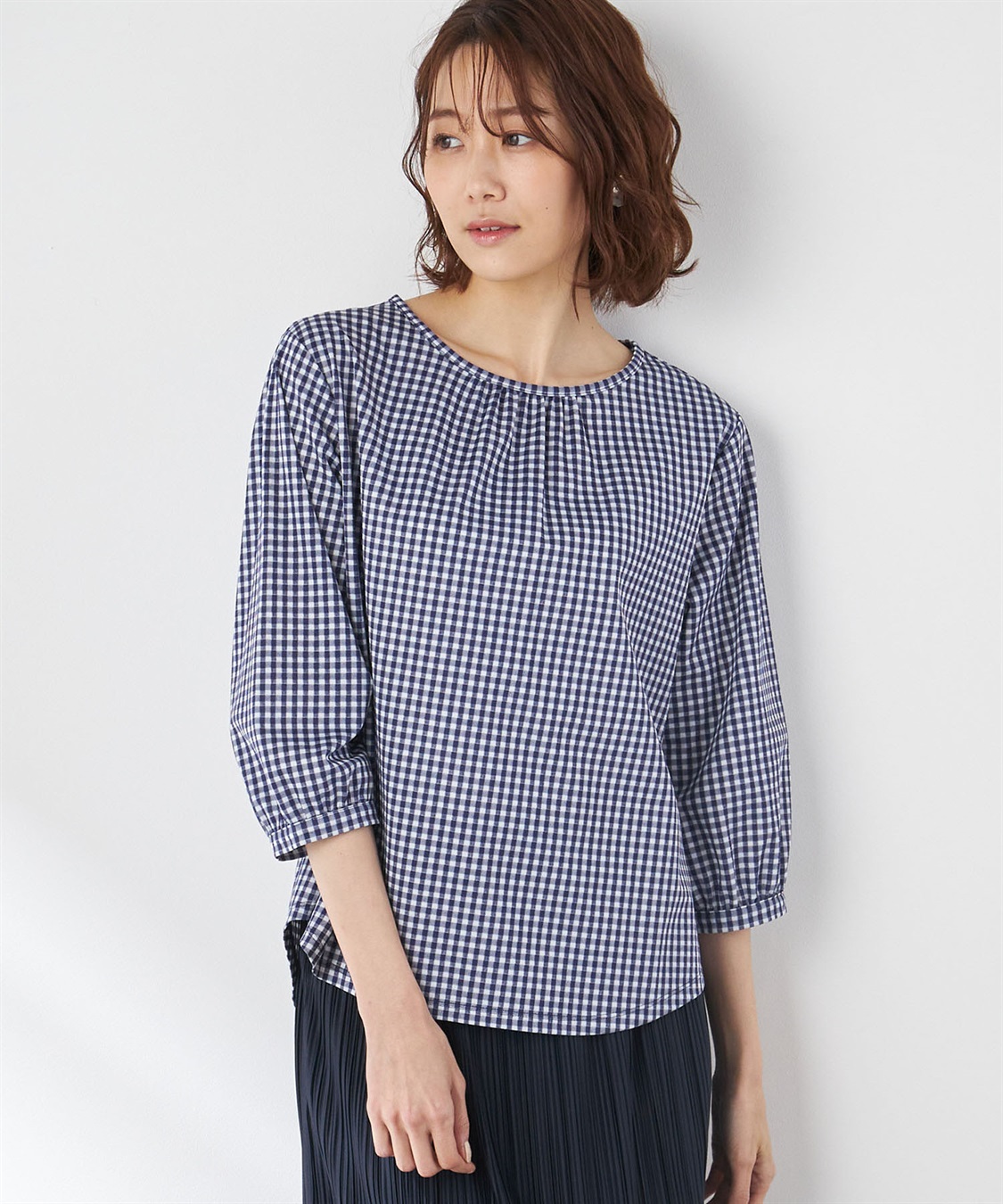 Petit Honfleur クーラータッチトリコットギンガムチェックプルオーバー_variation_3