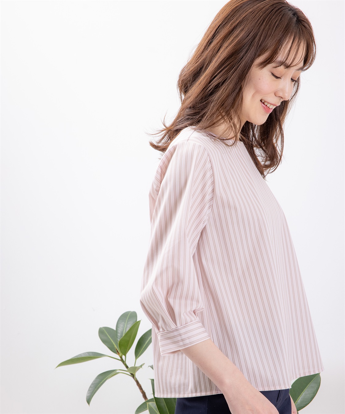 Petit Honfleur クーラータッチトリコットストライププルオーバー_main