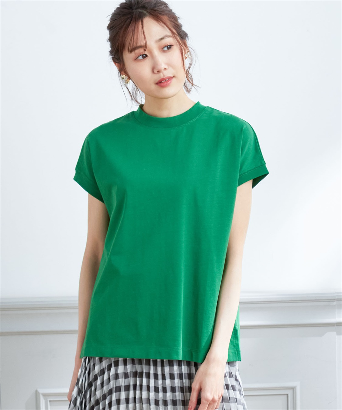 コットン モックネック 半袖 Tシャツ レディース 日焼け対策 春 夏ト カジュアル きれいめ 夏 大人 代 30代 40代 コーデ 春夏 高級品