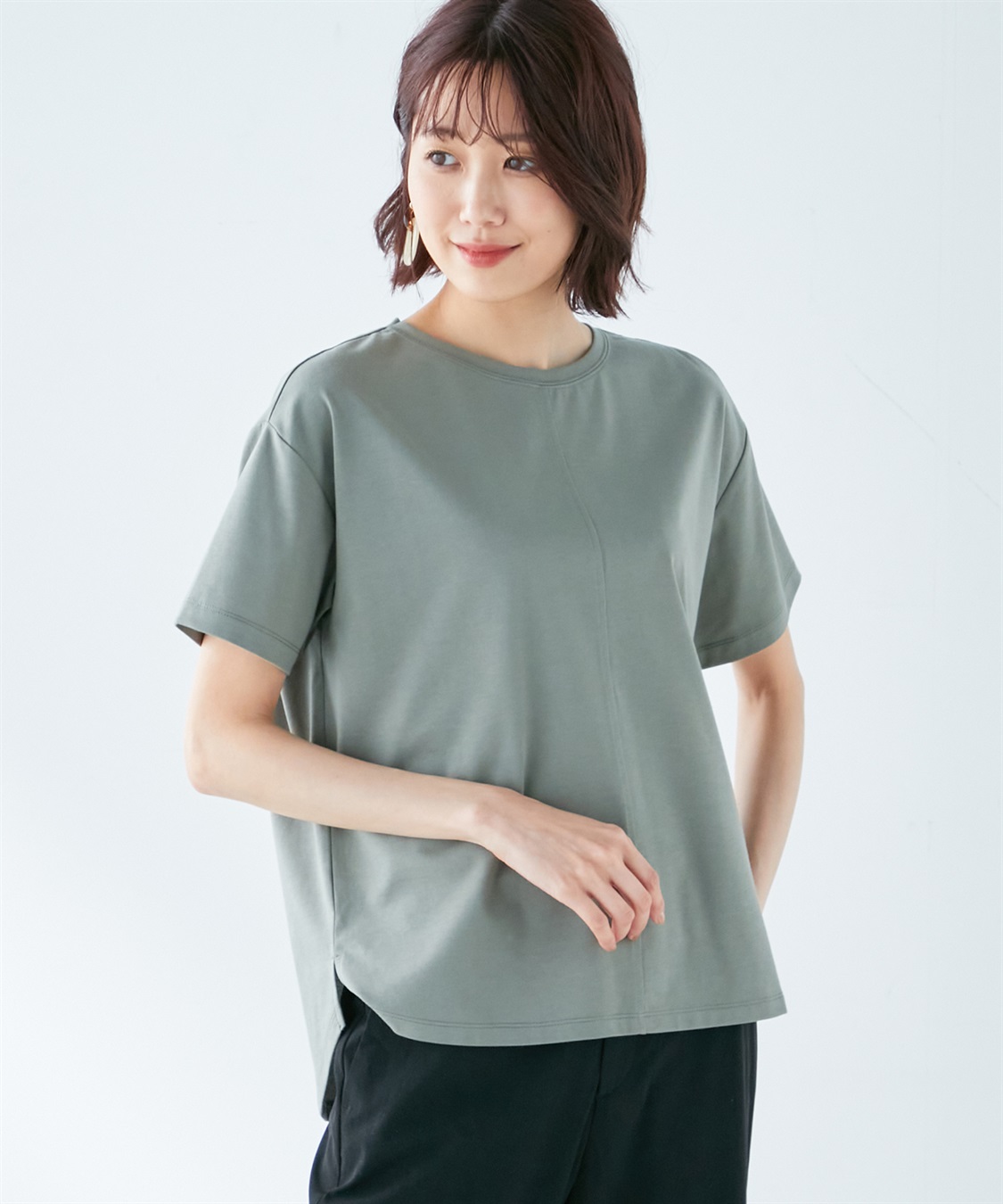 Petit Honfleur 【接触冷感・汗染み防止】ラウンドヘムTシャツ_variation_3