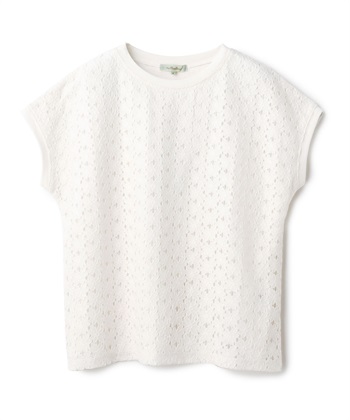 レースモックネックTシャツ