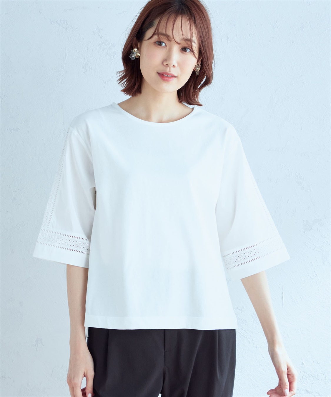 Petit Honfleur レース切り替えプルオーバー_variation_1