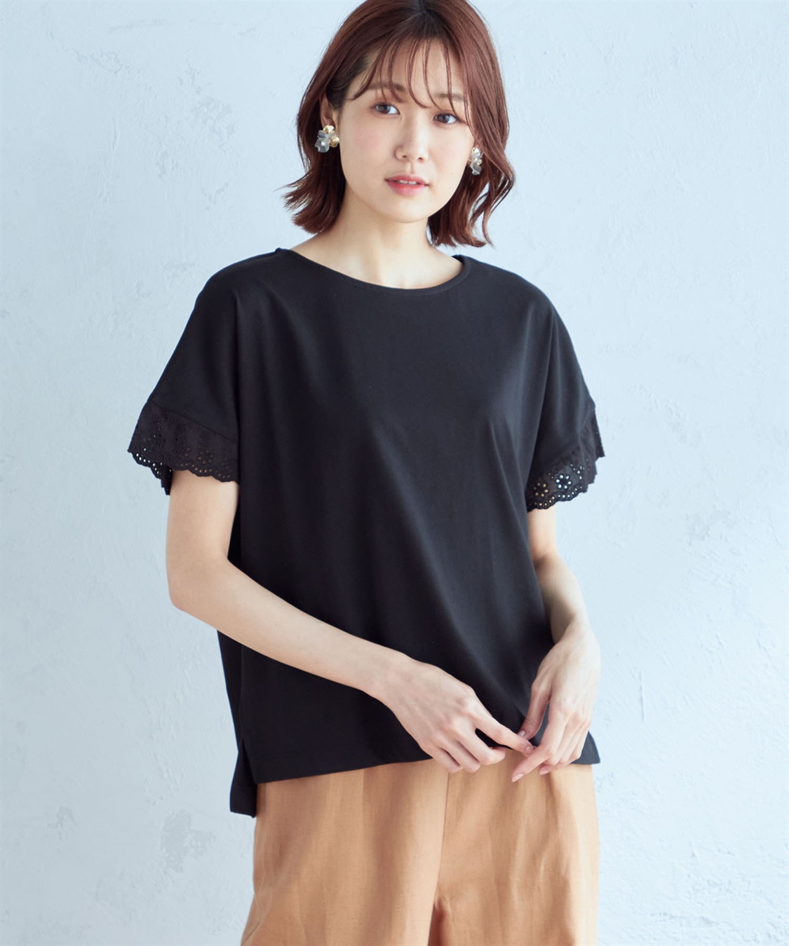 Petit Honfleur レーススリーブゆるシルエットプルオーバー_variation_2