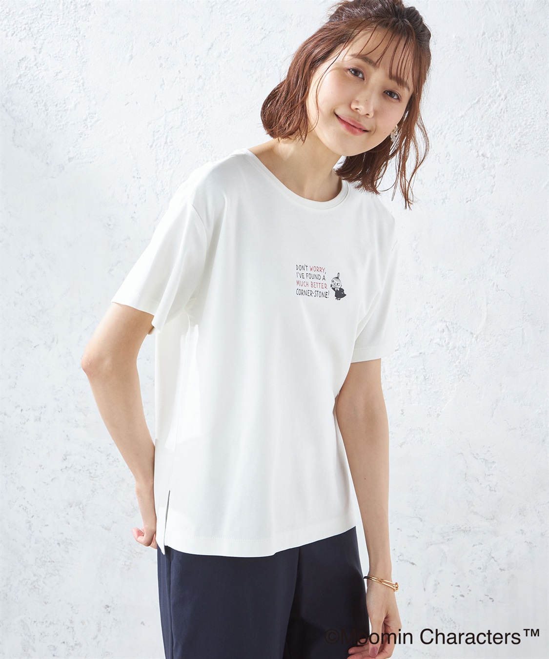 ムーミンコラボ リトルミイプリントtシャツ Petit Honfleur クロスプラス公式通販サイト