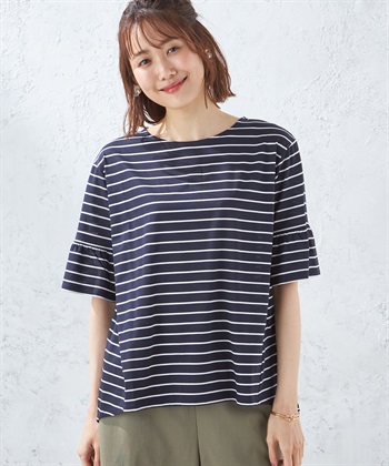 Petit Honfleur フレアスリーブボーダープルオーバー_variationthumb_3