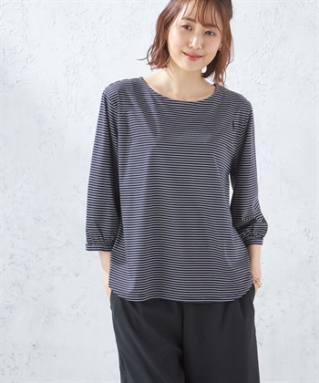 Petit Honfleur ラウンドヘムボーダープルオーバー_variationthumb_3