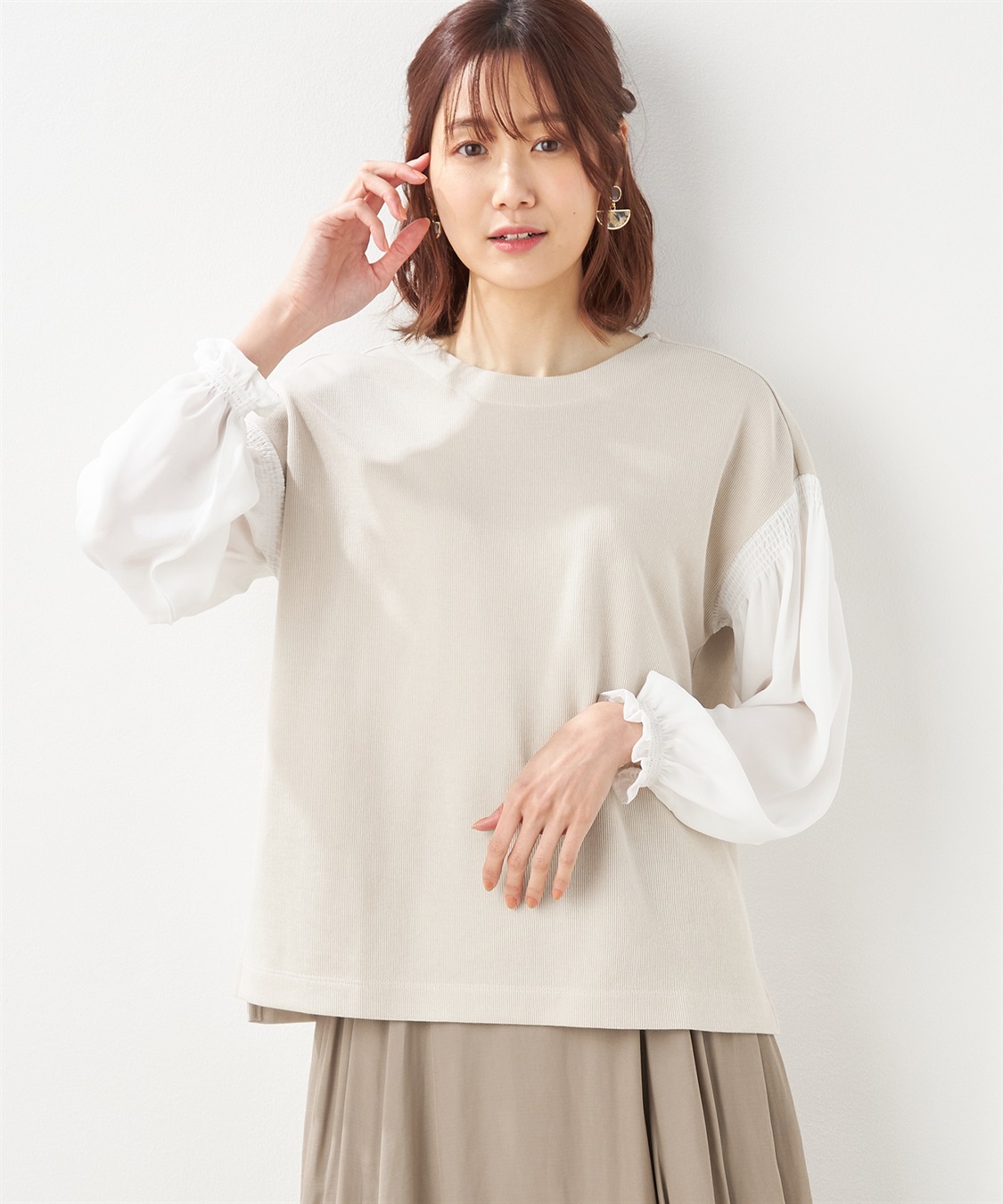 Petit Honfleur 切替スリーブプルオーバー_variation_1