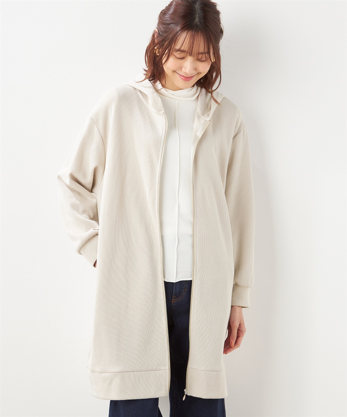 Petit Honfleur ジップロングパーカー_variation_2