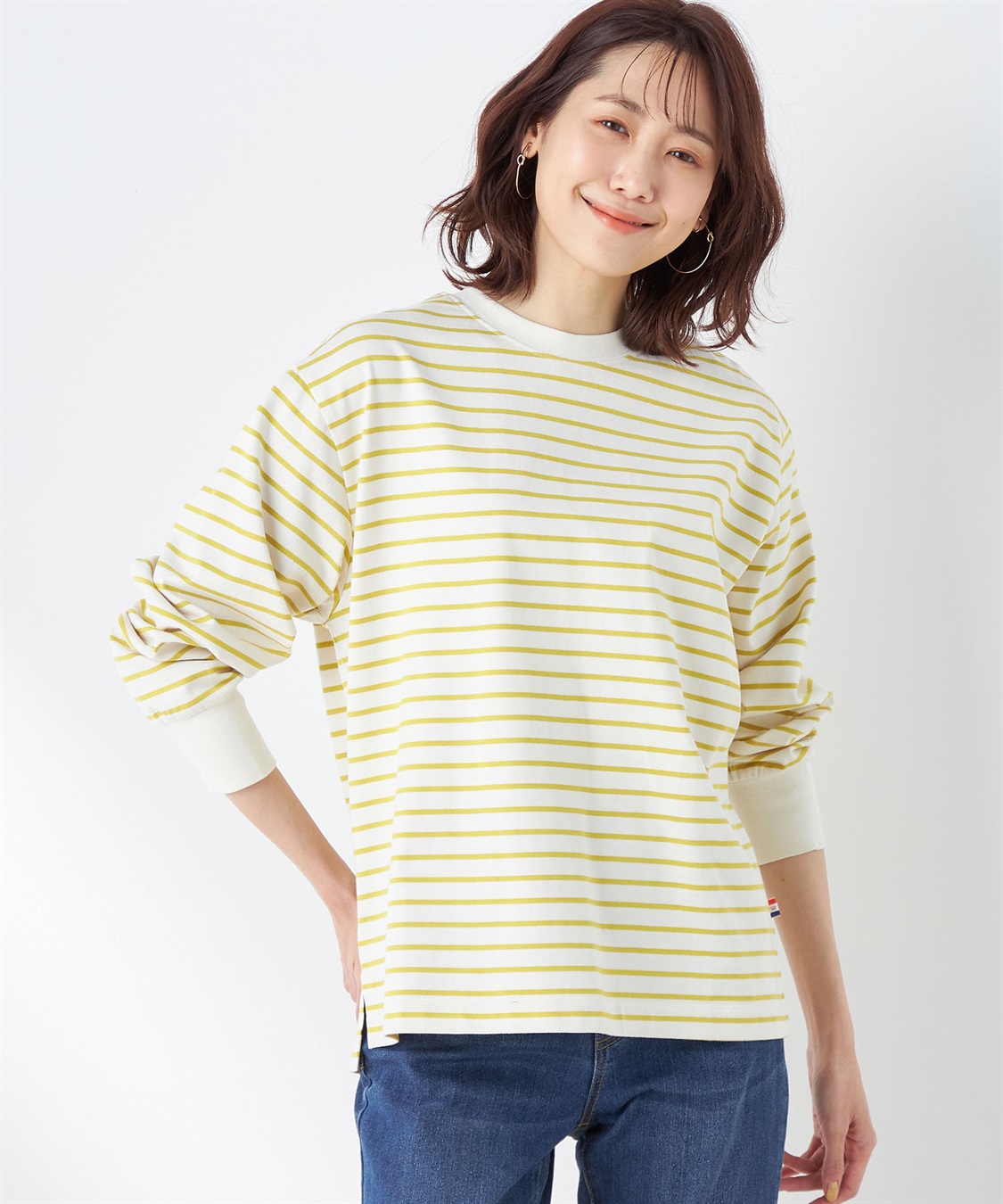 Petit Honfleur モックネックボーダーTシャツ_variation_2