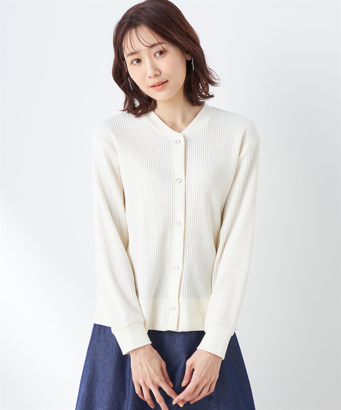 スナップボタンカーディガン Petit Honfleur｜クロスプラス公式通販サイト