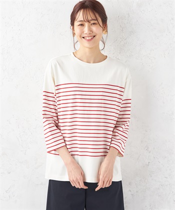 Petit Honfleur パネルボーダーTシャツ_variationthumb_1