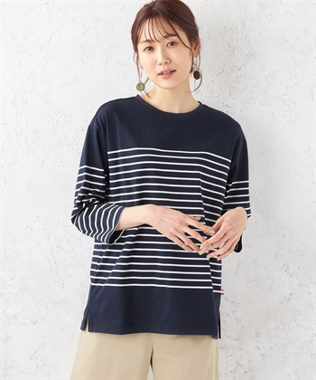 Petit Honfleur パネルボーダーTシャツ_variationthumb_3