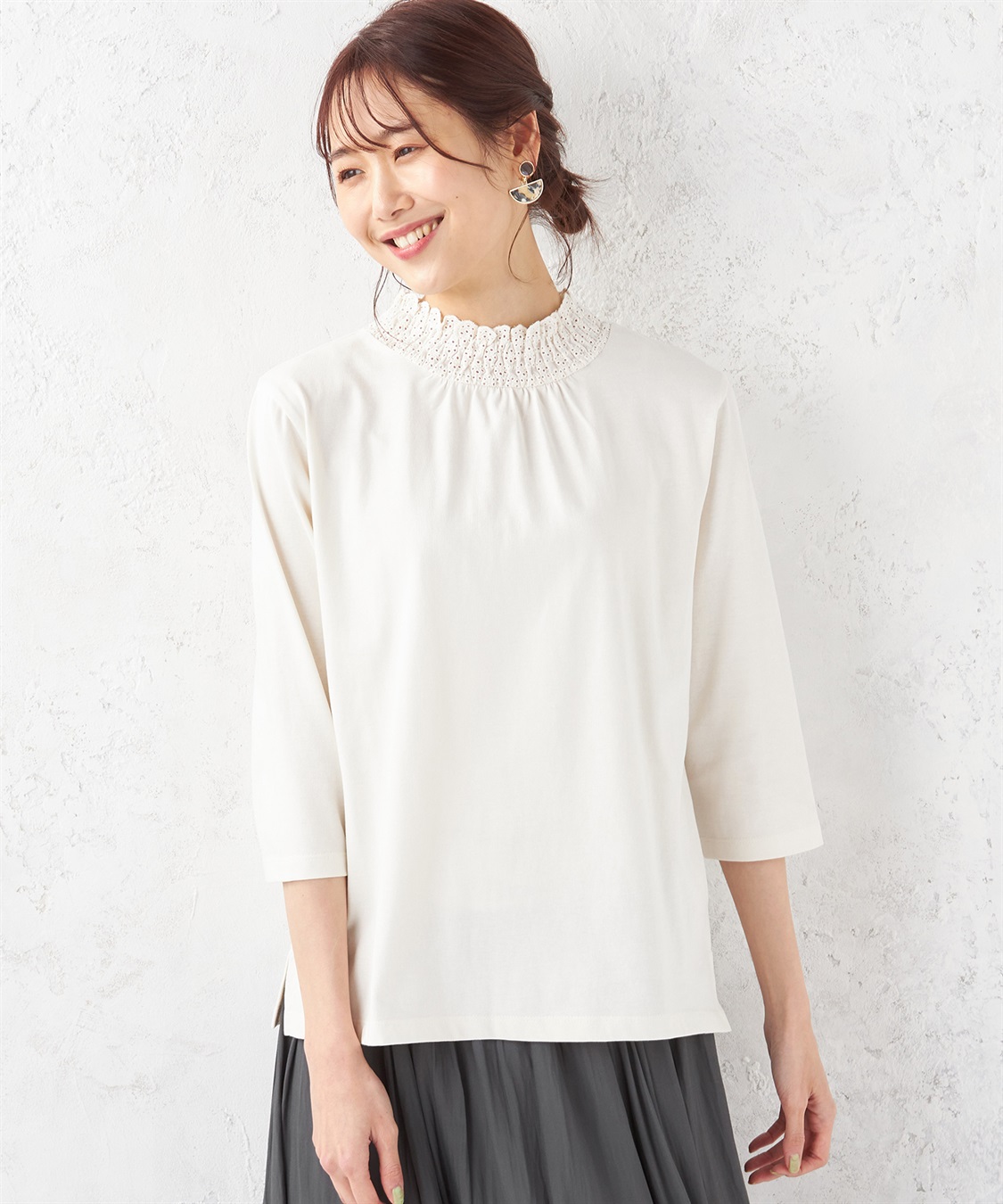 Petit Honfleur レースシャーリングプルオーバー_main