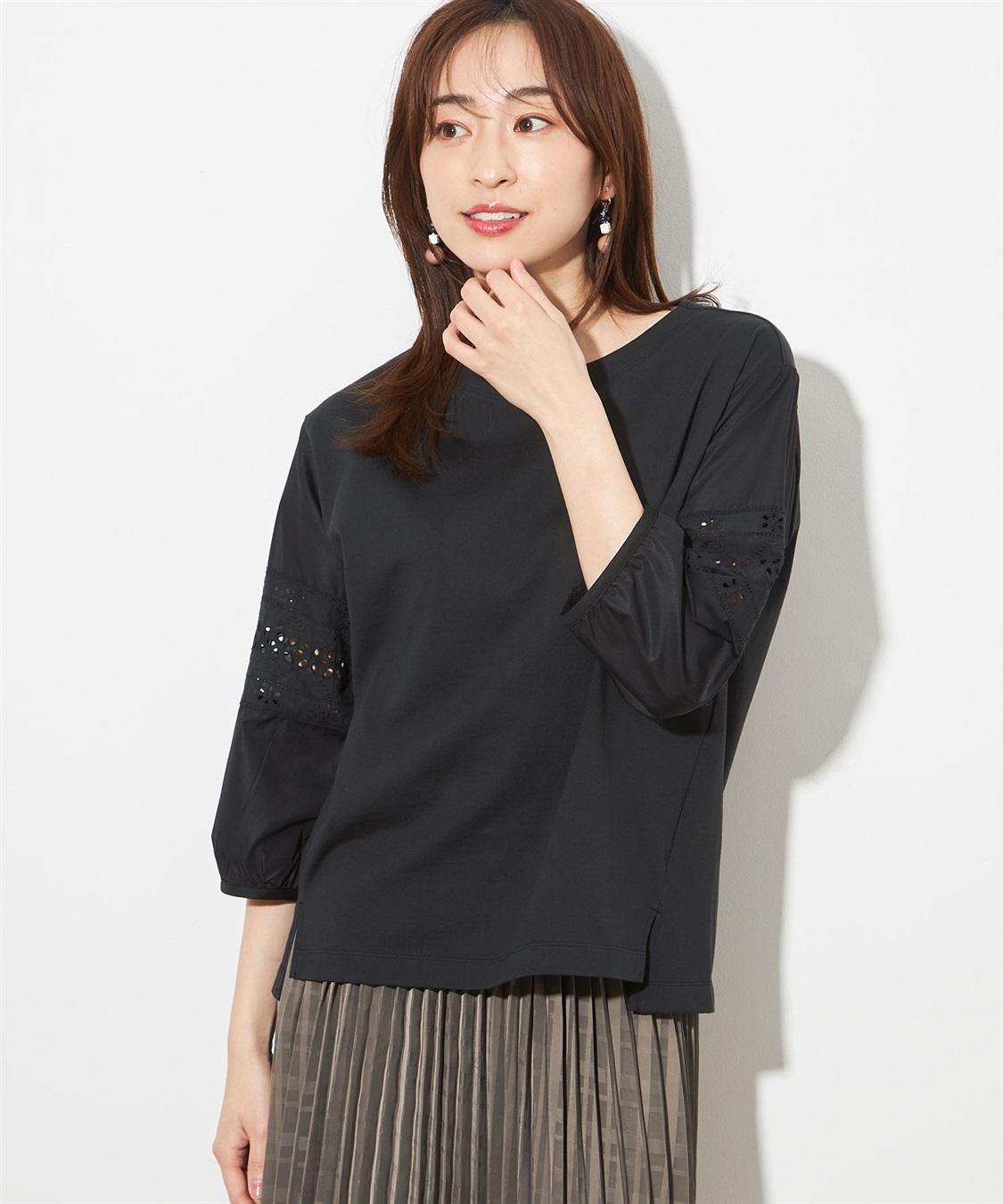 Petit Honfleur 刺繍ボリュームスリーブプルオーバー_main