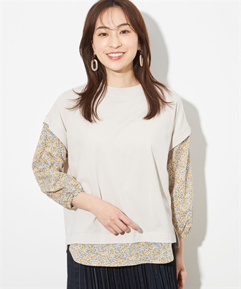 Petit Honfleur リバティプリント切替プルオーバー_variationthumb_1