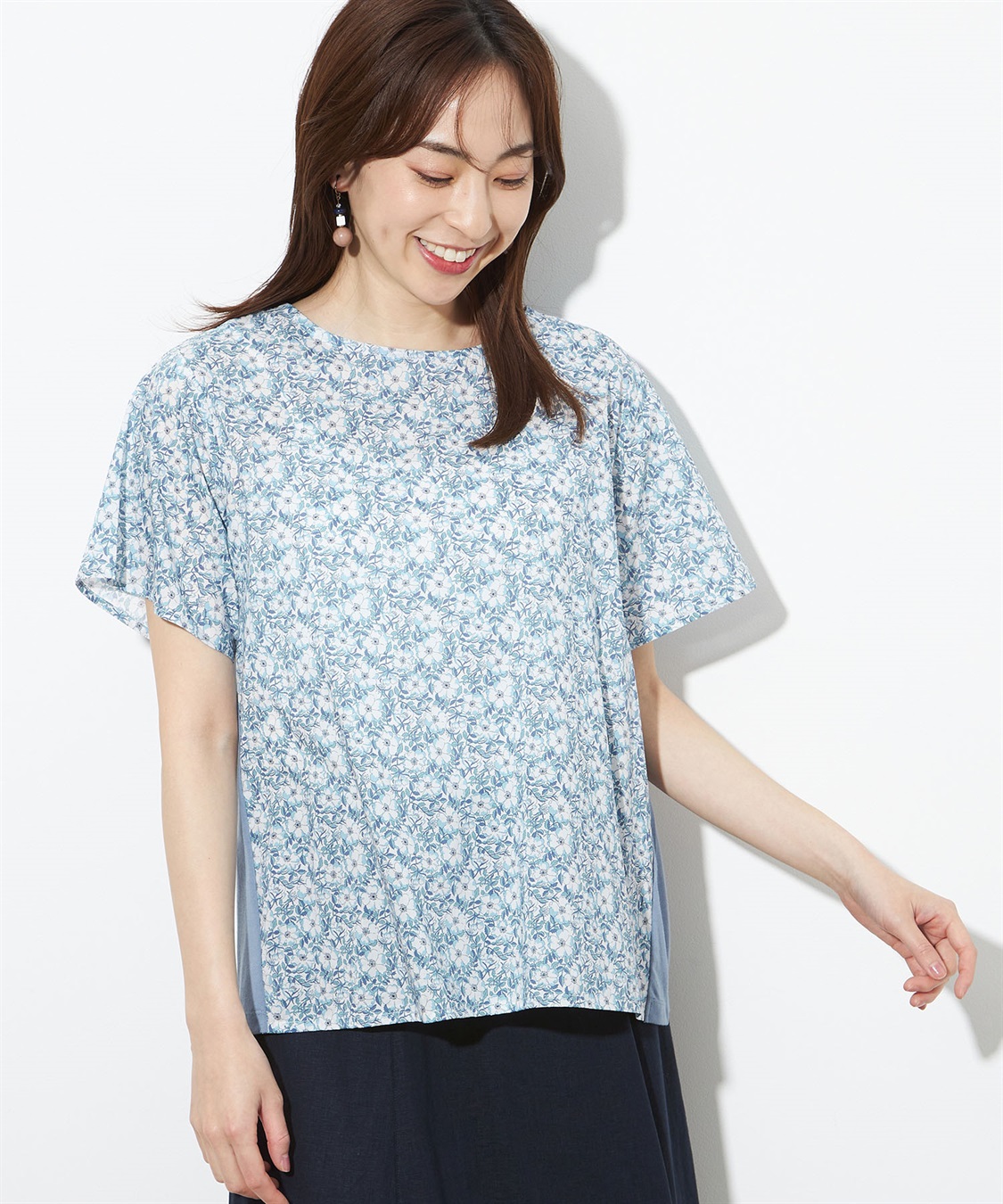 Petit Honfleur リバティプリントフロント切替プルオーバー_variation_2