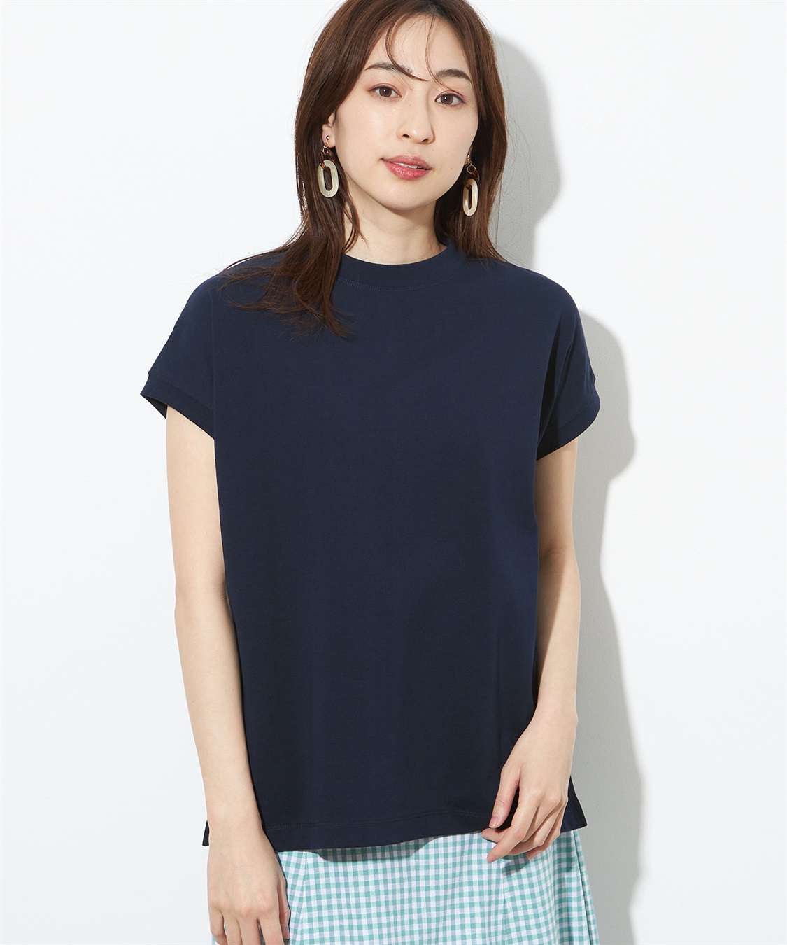 接触冷感】クーラータッチモックネックＴシャツ Petit Honfleur