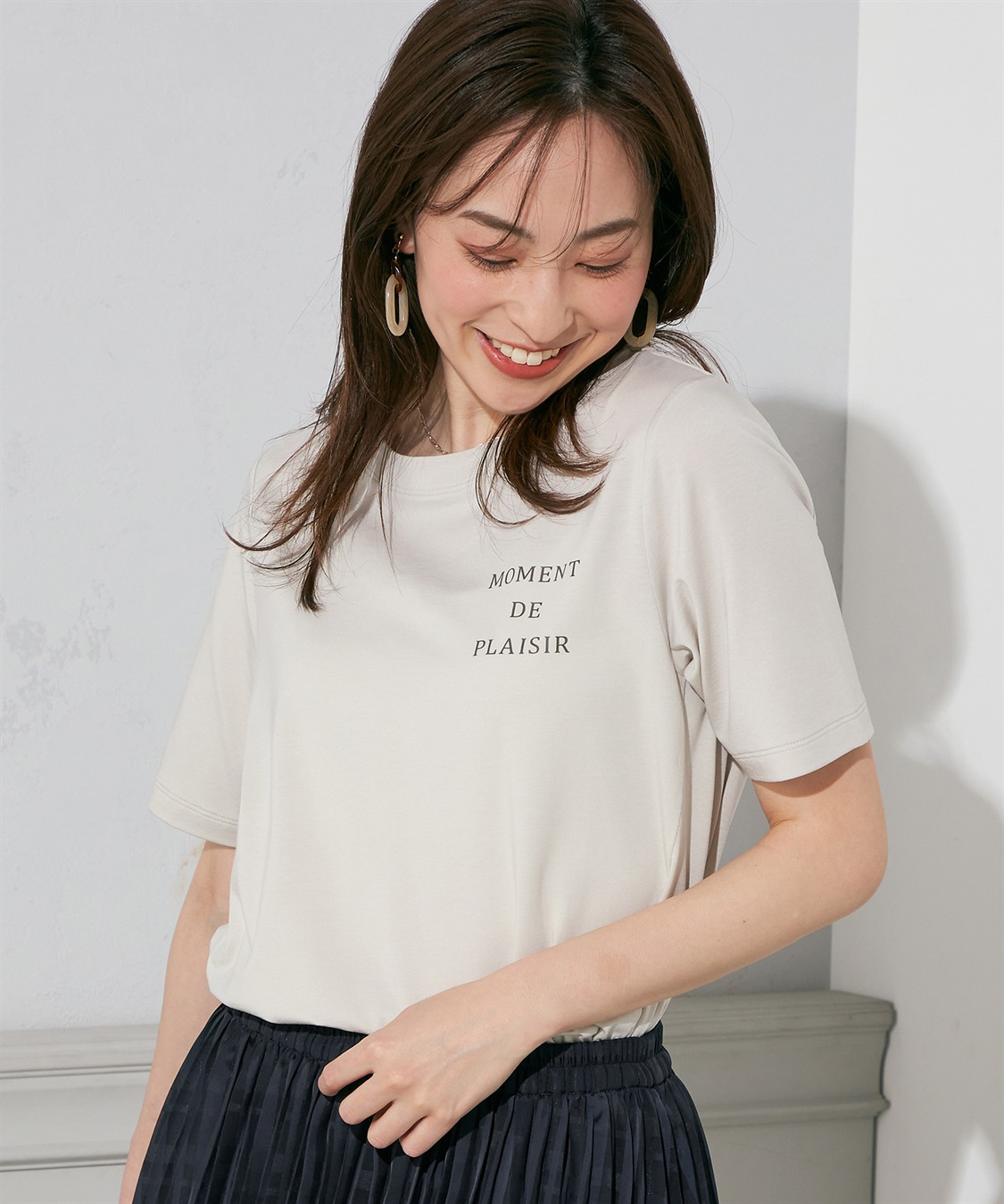 Petit Honfleur 【接触冷感】フレアロゴTシャツ_main