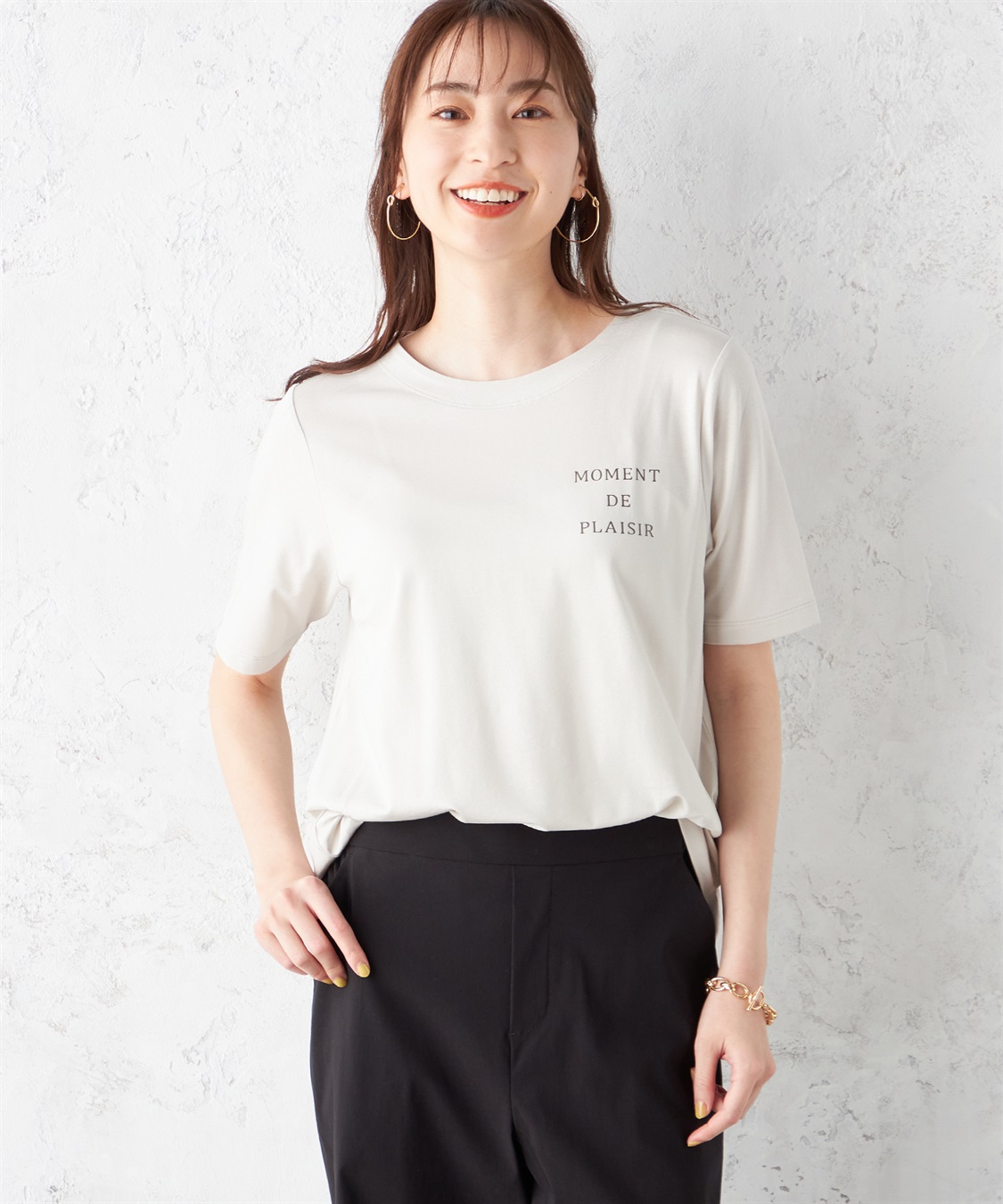 Petit Honfleur 【接触冷感】フレアロゴTシャツ_variation_1