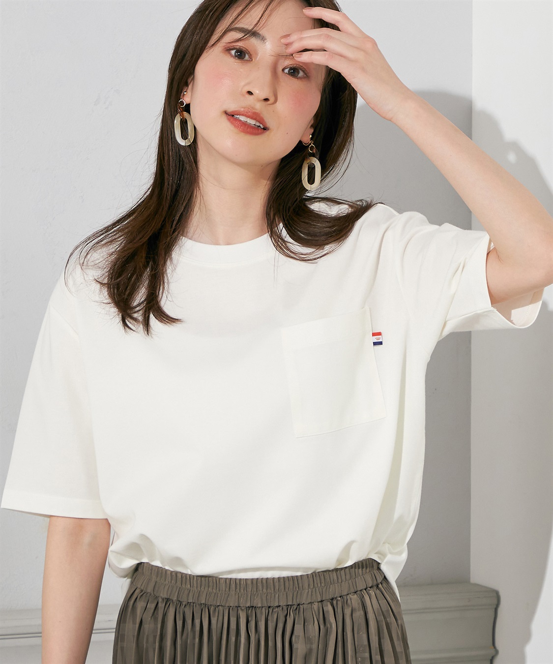 Petit Honfleur 汗じみ防止ポケットTシャツ_main