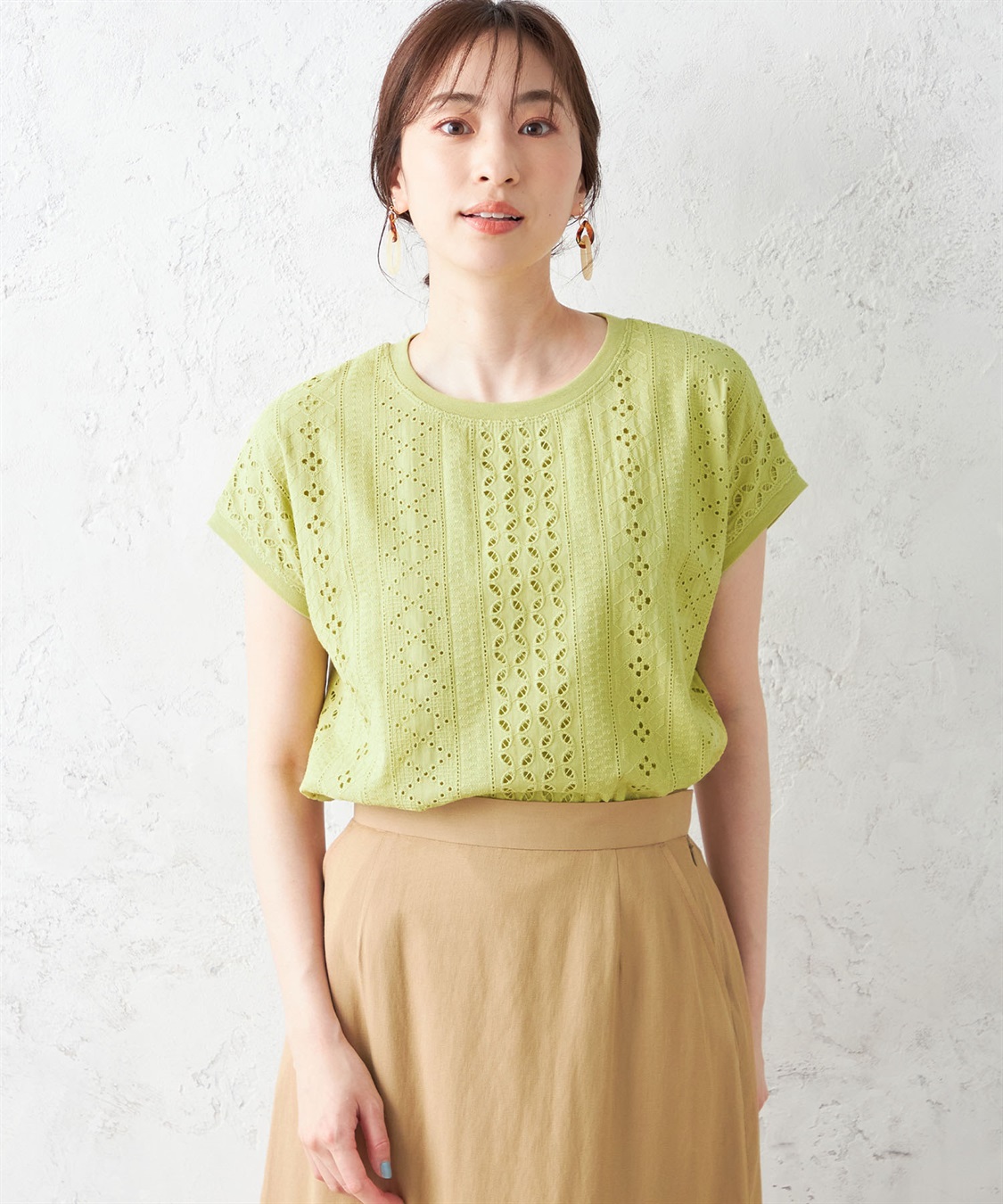 Petit Honfleur フロントレースモックネックプルオーバー_variation_2