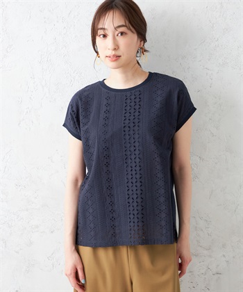 Petit Honfleur フロントレースモックネックプルオーバー_variationthumb_3