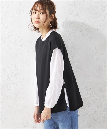 Petit Honfleur ウォッシャブルサイドスリットニットベスト_variationthumb_2