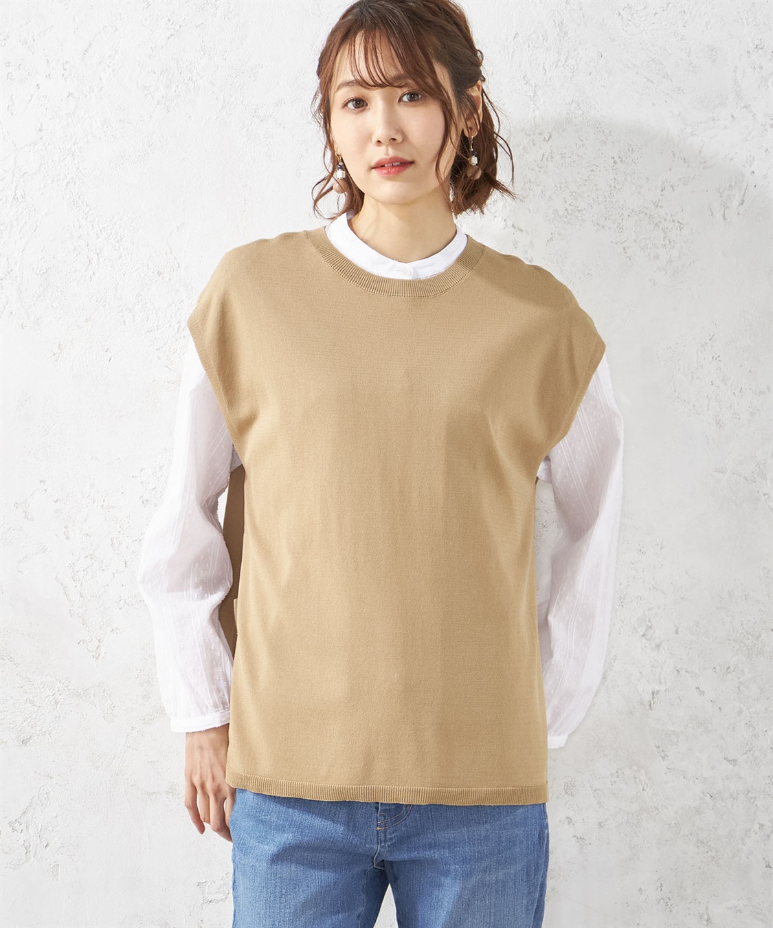 Petit Honfleur ウォッシャブルサイドスリットニットベスト_variation_3