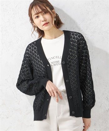 Petit Honfleur ウォッシャブル透かし編みカーディガン_variationthumb_1