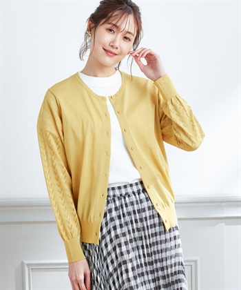 Petit Honfleur 【接触冷感・ウォッシャブル】透かし柄カーディガン_variationthumb_2