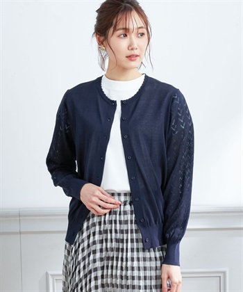 Petit Honfleur 【接触冷感・ウォッシャブル】透かし柄カーディガン_variationthumb_3