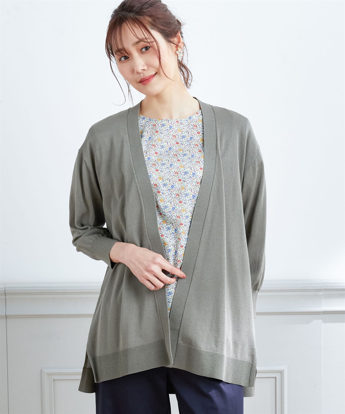 【新品】theory luxe ウォッシャブルトッパーカーディガン ブルー 38 Theory luxe - theory luxe 22AW 完売 ウォッシャブル