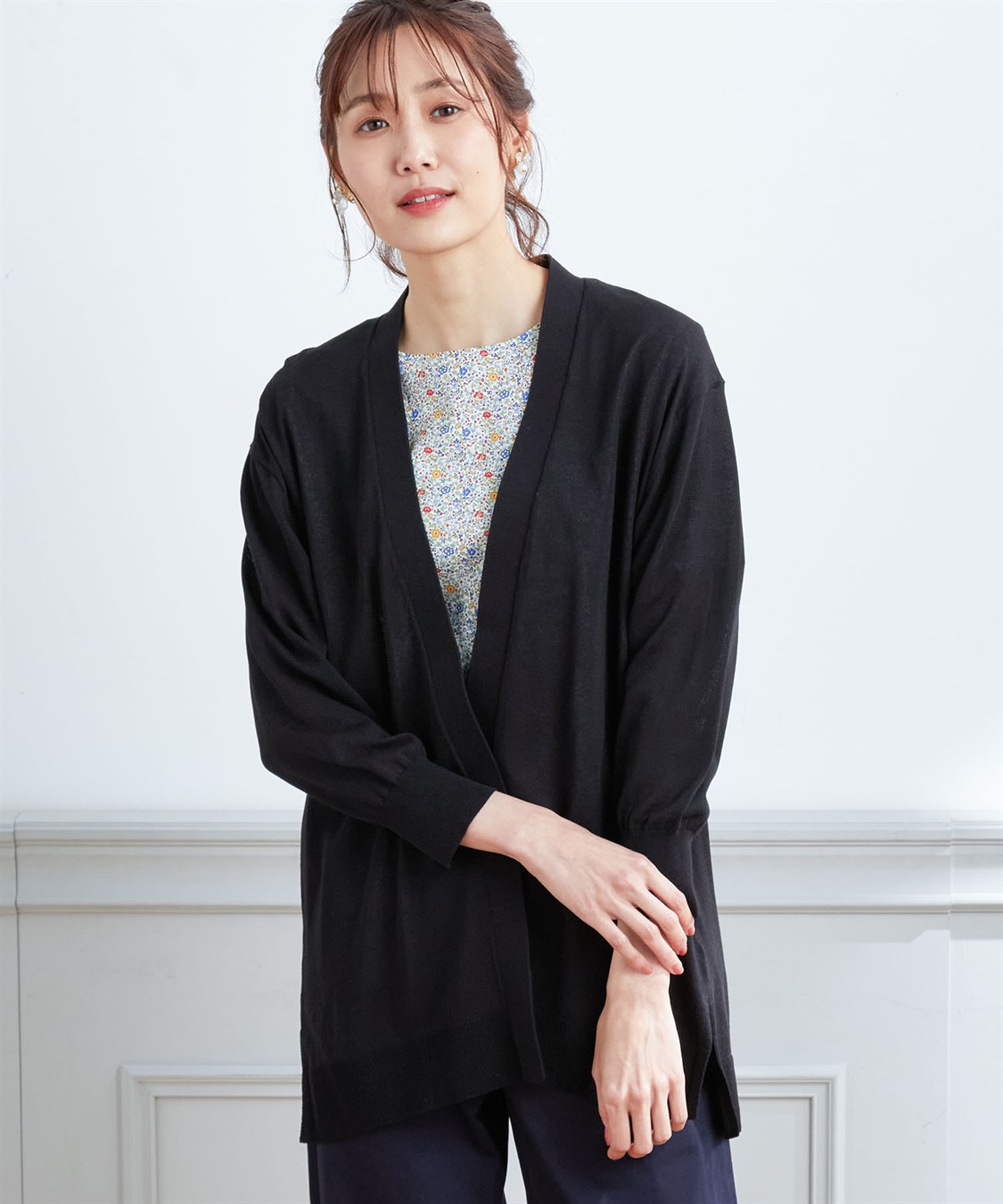 Petit Honfleur 【接触冷感・ウォッシャブル】ミドル丈トッパーカーディガン_variation_1