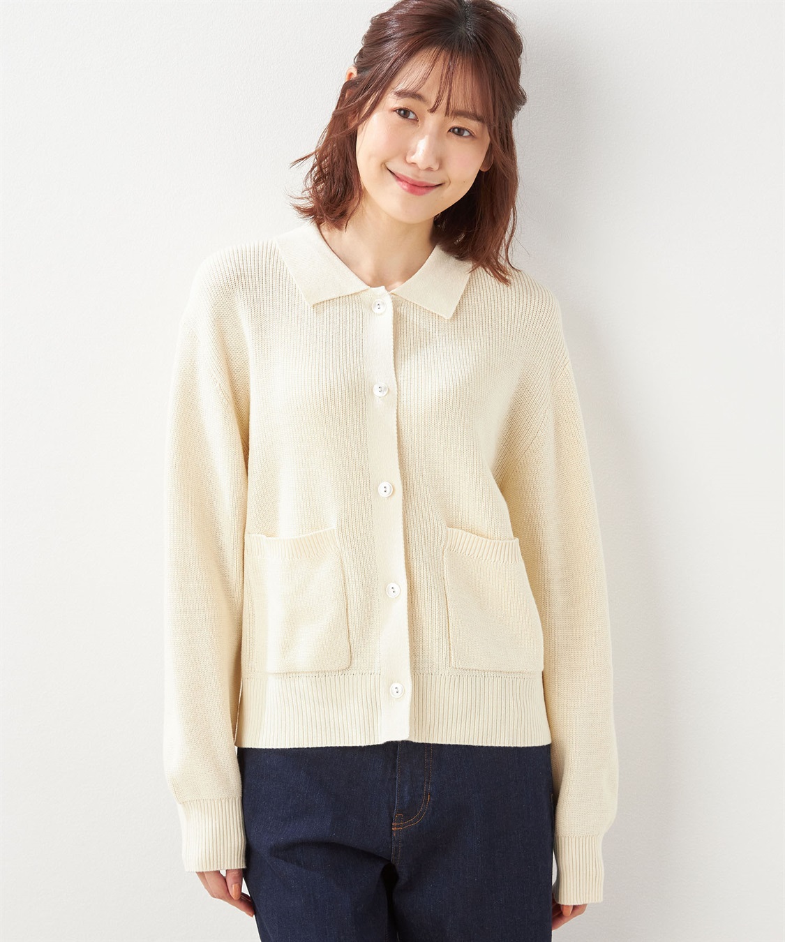 Petit Honfleur 襟付きニットカーディガン_variation_1