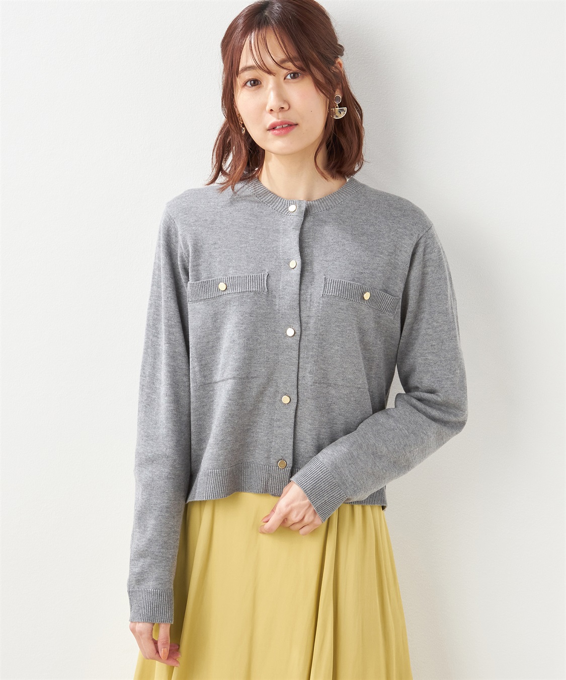 Petit Honfleur ボタンアクセントニットカーディガン_variation_1